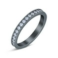 thumbnail image 3 of Black Tone, Simulated Cubic Zirconia Size-8 Full Eternity Stackable Band Wedding Engagement Bridal Ring 925 Sterling Silver, 3 of 7
