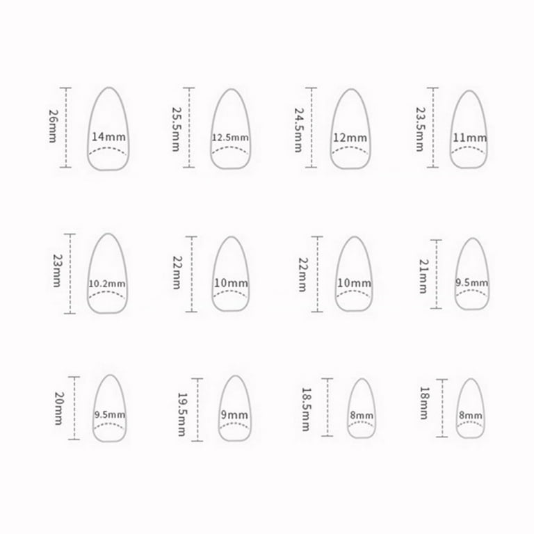 ROZYARD 24Pcs Almond Press on Nail French Fake Nail Glues on Nail Artificial Nail Gift