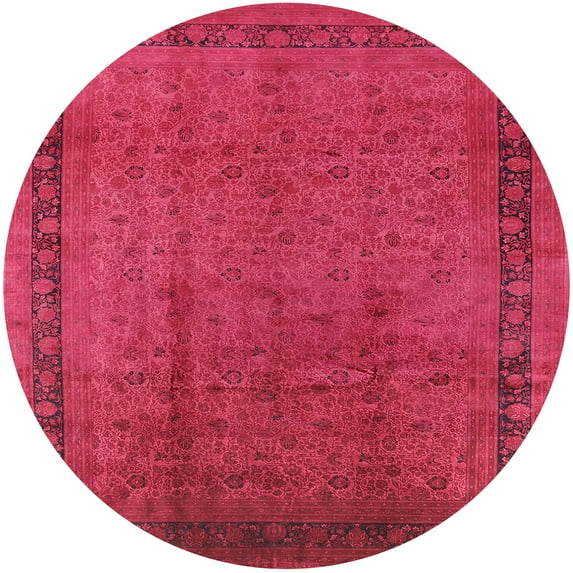 Ahgly Company Indoor Round Mid-Century Modern Red Persian Area Rugs, 3' Round