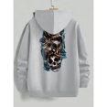 thumbnail image 7 of Men's sweatshirt, skull and rose print, autumn and winter hoodie, 7 of 7