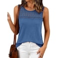 thumbnail image 7 of BTFBM Tank Top for Women Sleeveless Shirts Waffle Knit Vest Crew Neck Casual Outfits Loose Blouses Summer Tops, 7 of 7