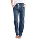 thumbnail image 1 of ICHUANYI Clearance Women's Casual Wide Leg Pants Solid Elastic Waist Loose Long Pants With Pocket(Navy, M) ICHUANYI WER2023080906621, 1 of 5