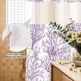 thumbnail image 3 of No Hook Shower Curtain, Purple Gray Coral Coastal Shower Curtains for Bathroom with See Through Top Window, Summer Beach Seaside Nautical Waterproof & Washable Bath Curtain Extra Long 72"x84", 3 of 9