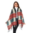 thumbnail image 3 of FORMRS Womens Scarf Winter Soft Long Big Warm Shawls Wrap Tassel Scarves, Vibrant Red Tartan Pattern, 3 of 9