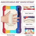 thumbnail image 2 of Kids 3-layer Design Case for Samsung Galaxy Tab S8 2022, with Pencil Holder 360 Rotating Kickstand Hand-strap/ Shoulder Strap Heavy Duty Protective Tablet Cover for Tab S7 2020 11 inch (Rainbow Red), 2 of 7