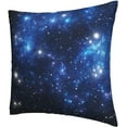 thumbnail image 2 of Galaxy Space Pillow Covers 18x18 Inch Set of 2 Blue Stars Throw Pillow Cover Outer Space Square Pillowcase Cushion Cases for Home Couch Bed Sofa, 2 of 12