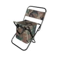 thumbnail image 4 of Silla de campamento con silla de pesca de bolso más fresco versátil heces de asiento de taburete plegable compacto taburete de respaldo para el picnic Patrón verde, 4 of 8