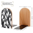 thumbnail image 2 of Black And White Penguin Wood Book Ends for Shelves Non-Skid Book Holders Heavy Duty Book Stand Support for Books and Movies, 2 of 8
