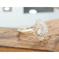 thumbnail image 3 of HeartsAndYou 4ct Round Cut Moissanite Ballerina Halo Engagement Ring for Women Women 18k Yellow Gold over Silver, 3 of 9