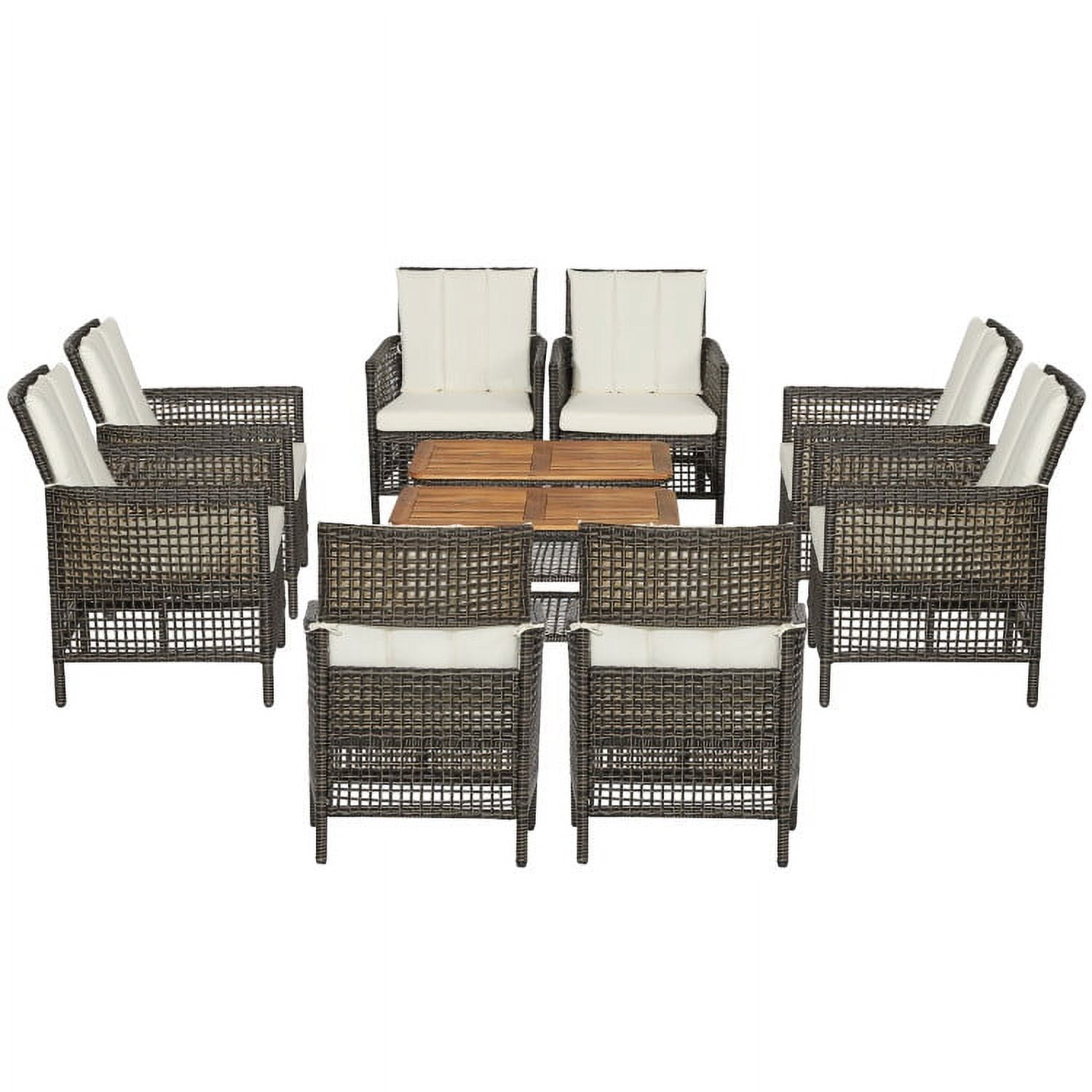 Aimee Lii 5 Pieces Patio Rattan Cushioned Conversation Set with 2-Tier Coffee Table, Outdoor Patio Furniture Aimee Lii 5 Pieces Patio Rattan Cushioned Conversation Set with 2-Tier Coffee Table, Outdoor Patio Furniture