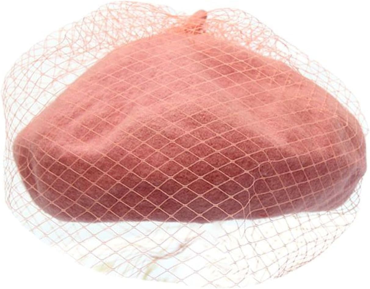 CoCoMangos Beret Hat for Women Mystery Net Veil Style Womens Autumn Winter Warm Wool Outdoor Elegant Beanies Bonnet Cap