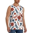 thumbnail image 2 of Balery Red Blue Leaves Men's Sleeveless Muscle Shirts Workout Tank Top, Moisture Wicking, Odor Protection-Medium, 2 of 8