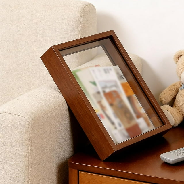 Elodie Shadow Box Travel Display Frame Decorative Versatile Display Case Memory Box for A4