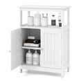 thumbnail image 1 of Costway Bathroom Floor Cabinet Freestanding Storage Organizer with 2 Doors Open Compartment White, 1 of 10