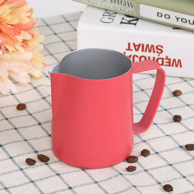 Jarra de leche, taza de espuma de leche de acero inoxidable de 350 ml, taza de café con leche, funcionalidad versátil