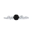thumbnail image 5 of Rosec Jewels Nature Inspired Leaf Ring - Black Onyx Promise Ring with Diamond - AAA Grade, 14K White Gold, US 6.50, 5 of 9