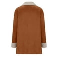 thumbnail image 3 of Lovskoo 2024 Women 2023 Winter Faux Suede Coats Fleece Shearling Lined Jacket Faux Fur Lapel Pockets Warm Fall Trendy Outerwear Coffee, 3 of 7
