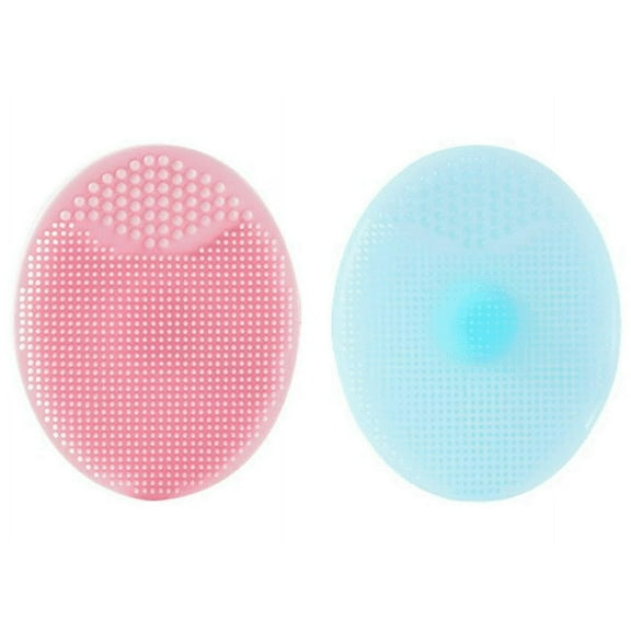 Zhuge 2-Pack Silicone Facial Cleansing Brush Set - Spa-Quality Exfoliating Pads for Gentle Skin Scrub & Deep Cleaning，Blue   Pink