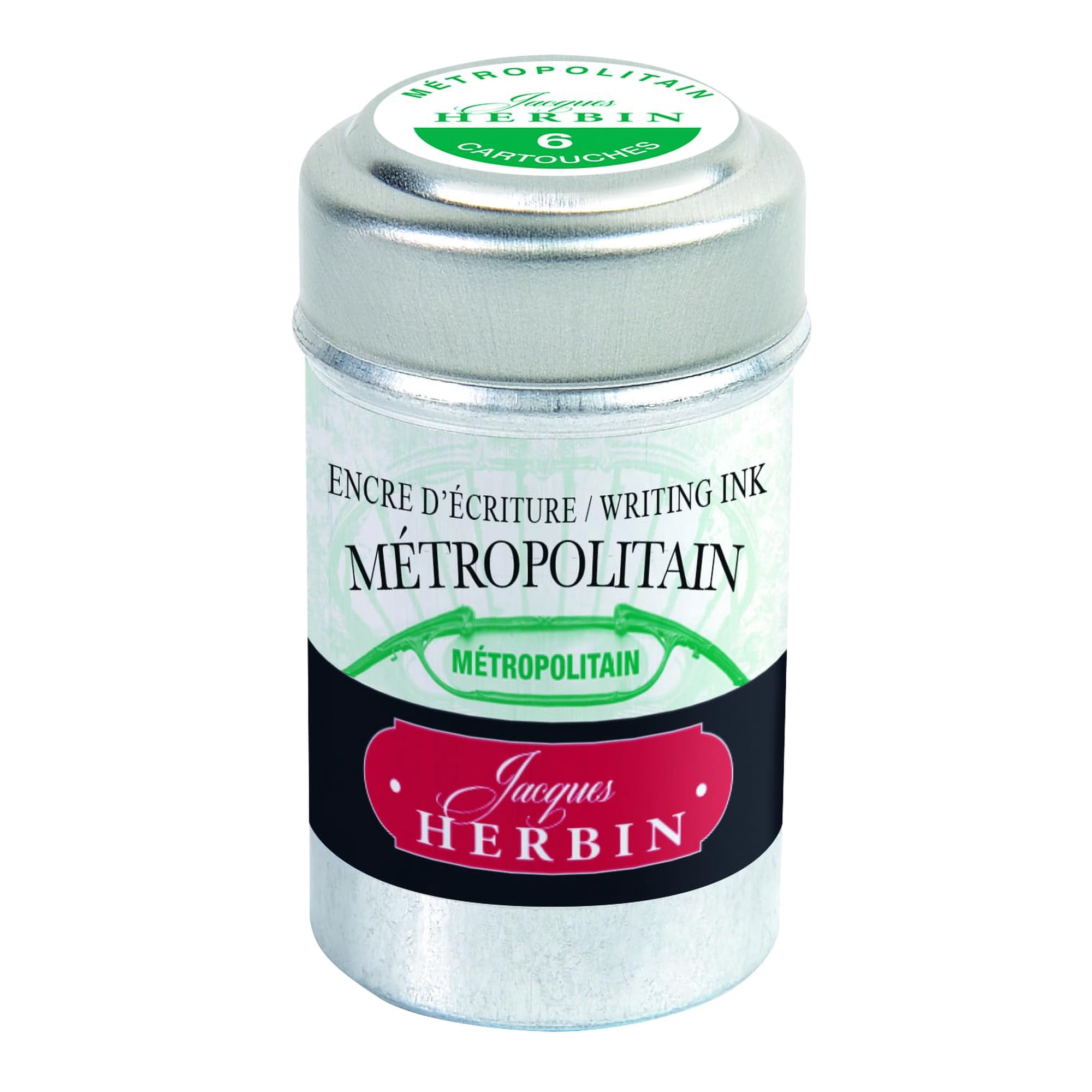Jacques Herbin 20835T - Box 6 Ink cartridges for Fountain pens & Rollerball