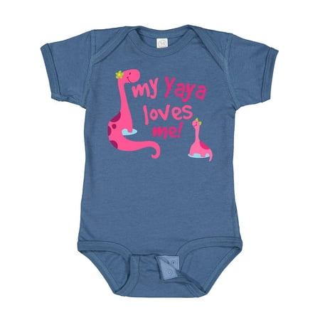 

Inktastic My Yaya Loves Me Granddaughter Dinosaur Gift Baby Girl Bodysuit