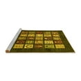 thumbnail image 2 of Ahgly Company Machine Washable Indoor Round Abstract Yellow Modern Area Rugs, 8' Round, 2 of 4