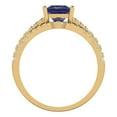 thumbnail image 4 of Clara Pucci 14K Yellow Gold 3.4 Simulated Tanzanite Engraveable Engagement Ring + Wedding Band Set, 4 of 7