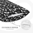 thumbnail image 3 of Lsque Black White Leaves Pattern Pillow Case – Soft & Cozy Throw Pillow Cover, Hypoallergenic Cushion Case for Sleeping Women with Envelope Closure-20"x30", 3 of 6