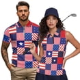 thumbnail image 2 of Garronmavis American Flag Matching Couple Tennis Shirts Quarter Zip Matching Golf Shirts for Couple Mens Shirts Casual for Golf Tennis Hiking Running Gym Moisture Wicking, 2 of 6