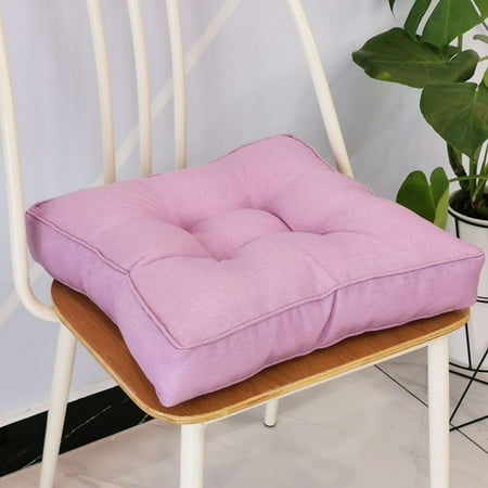 

RITIER Square Padded Chair Seat Cushion Thickened Non Slip Padded Chiar Cushion Soft and Comfortable Seat Cushions for Kitchen Office Tatami Window Cushion 15.75inch Purple