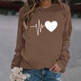 thumbnail image 2 of Bowake T-Shirts de la Saint-Valentin pour Femmes Col Rond Manches Longues Décontracté Cœur T-Shirt Mode Décontractée Chandail en Molleton Cadeaux pour Femmes, 2 of 4