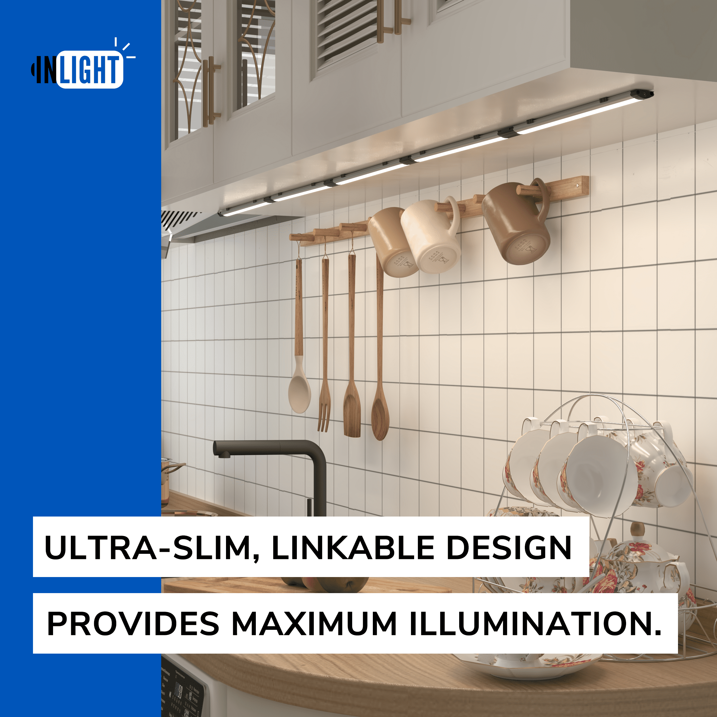 Inlight Home Décor 12 Inch 660 Lumens Dimmable LED Under-Cabinet Lights, Day Light 5000K (3 Count)