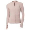 thumbnail image 4 of Ropa de yoga de otoño e invierno para mujer, cuello vertical, cremallera, deportes, secado rápido, ajustado, ropa deportiva de manga larga, chaqueta superior, equipo, ropa de fitness, 4 of 4