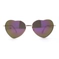 thumbnail image 2 of Iconic Color Mirror Heart Shape Metal Rim Peacenik Love Sunglasses Gold Purple Mirror, 2 of 4