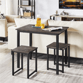 thumbnail image 4 of Alden Design 3pcs Industrial Dining Set, Drift Brown, 4 of 6