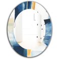 thumbnail image 2 of Designart 'Indigo Panel IV' Miroir Moderne - Miroir Mural Ovale ou Rond - 24x36, 2 of 4