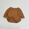 thumbnail image 3 of Annhoo Baby Girls Clothes Long Sleeve Crew Neck Loose Infant Kids Tops Comfy Solid Color Blouse Casual Pullover 6M-6Y, 3 of 4