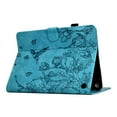 thumbnail image 4 of ELEHOLD Case For Amazon Fire HD 8 (8th/7th/6th Generation) Embossed Flowers and Birds Leather Tablet Case, Slim Back Smart Cover, Full Body Protection, Kickstand,with Card Pocket, Blue, 4 of 7