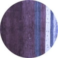 thumbnail image 1 of Ahgly Company Machine Washable Indoor Round Abstract Blue Contemporary Area Rugs, 4' Round, 1 of 4