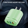 thumbnail image 5 of 3-Port USB Charging Head - Macaron Color Fast Charger, 5V/2A Output, Compact Design for Travel, Compatible with Phones, Tablets, and Smart Devices - Overheat Protection, 5 of 5