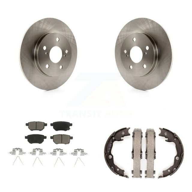 CMX Rear Disc Rotors Ceramic Pads and Parking Brake Shoes Kit for Car Toyota Matrix Pontiac Vibe K8C-104052