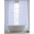 thumbnail image 5 of Blue Grid Sheer Curtains 96 Inch Length 2 Panels Set, Checkered Plaid Gingham Lattice Trellis Print Voile Window Treatment Semi Sheer Long Curtains Drapes for Bedroom/Living Room/Kitchen 52"x96"x2, 5 of 7