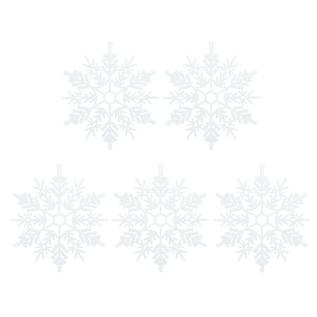 

NUOLUX 5pcs 30CM Christmas DIY Hanging Snowflake Decor Plastic Snowflake Christmas Tree Hanging Pendant Gifts Layout Decorative Props DIY Accessary