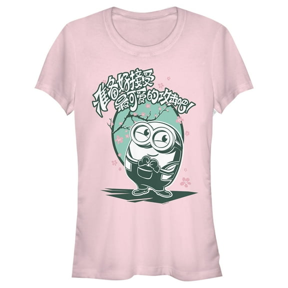 Junior's Minions: The Rise of Gru Bob Cherry Blossoms Graphic Tee Light Pink 2X Large