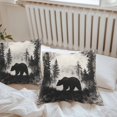 thumbnail image 5 of Brown Bear Outdoor Pillow Covers Pack of 2 Black Bear Forest Animal Modern Art Retro Waterproof Throw Pillow Covers Decorative Cushion Cases for Patio Garden Tent Balcony Couch 20x20 inch, 5 of 8