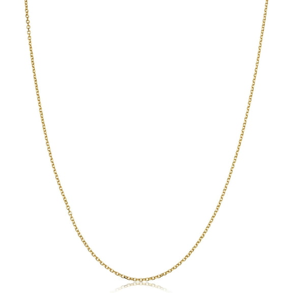 KoolJewelry 14k Yellow Gold Diamond-cut Cable Pendant Chain Necklace (1.1 mm, 16 inch) | Jewelry for Women