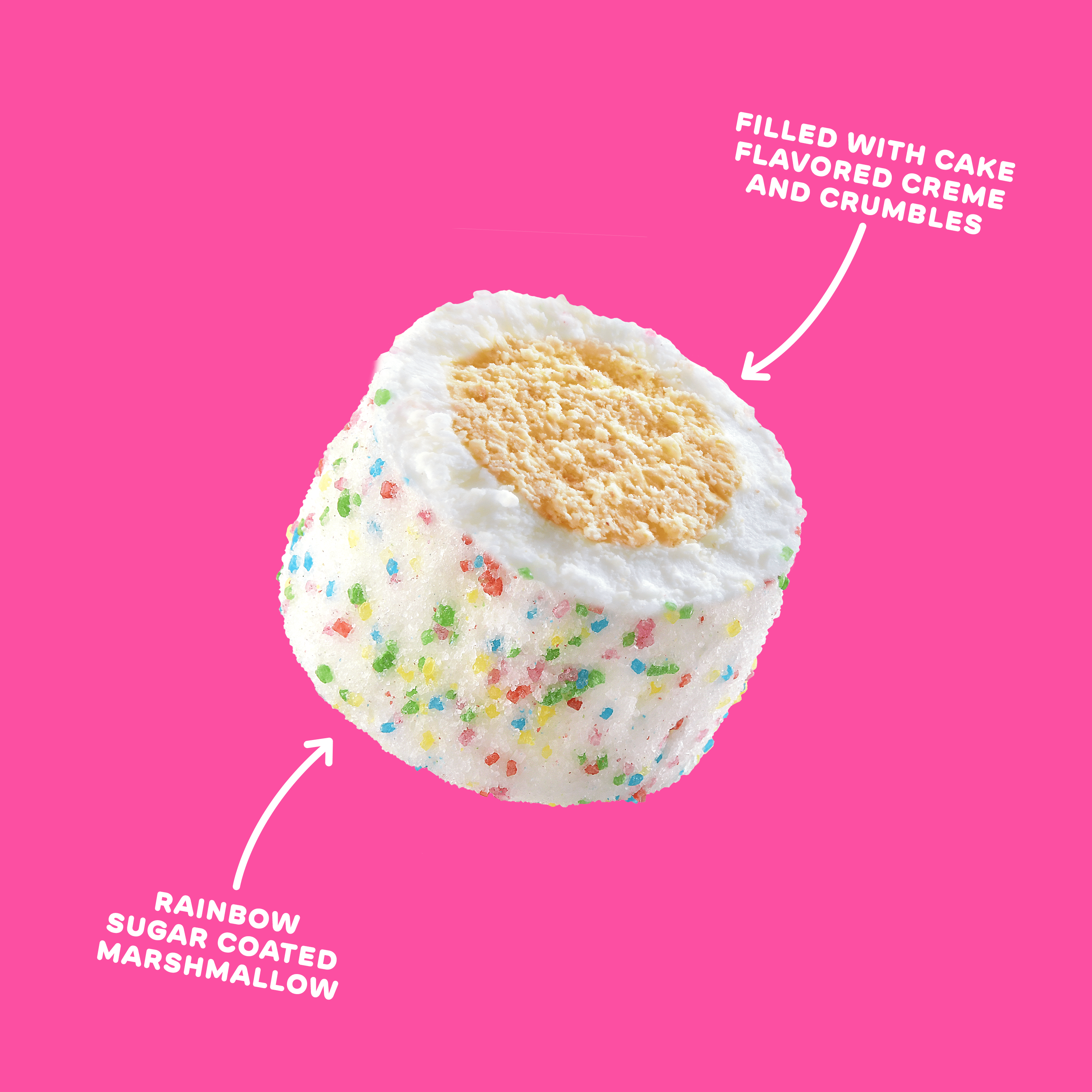 (3 pack) Stuffed Puffs Filled Marshmallow Bites, Birthday Cake, 2.79 oz Bag