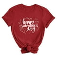 thumbnail image 4 of BiZtdJrK Heart Graphic Tee Shirt for Women Valentine's Day Short Sleeve Crew Neck T Shirts Funny Print Valentines Tees Red XXXL, 4 of 5