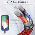 thumbnail image 5 of Aioneus Charging Cable 6FT, USB Cable Nylon Braided, Fast Charging Compatible with iPhone 13 12 11 Pro Max XS XR X 8 7 Plus 6S 6 SE 5S, Red, 5 of 9