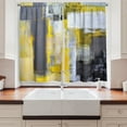 thumbnail image 2 of Ambesonne Yellow and Grey Kitchen Curtains, Abstract Painting, 55"x39", Yellow Grey White, 2 of 3