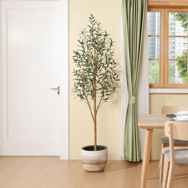 DR.Planzen 6ft Artificial Olive Tree with Natural Wood Trunk photo 5